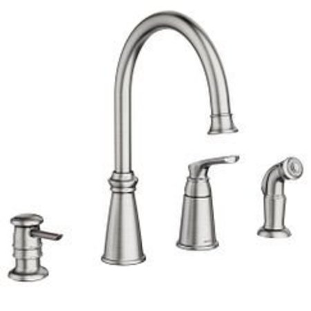 MOEN Whitmore Spot Resist Stainless One-Handle High Arc Kitchen Faucet 87044SRS